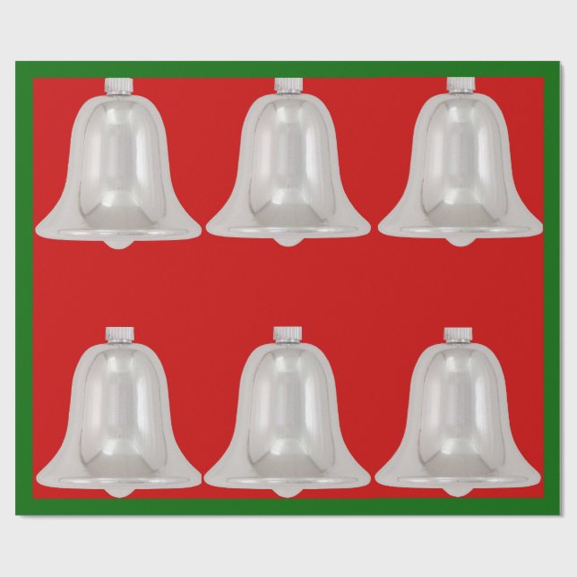 Papier Cadeau Papier d'enveloppement de cloches d'argent (Plat)