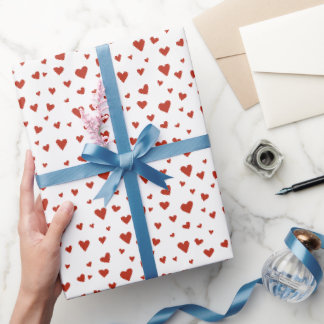 Papier Cadeau Papier d'enveloppement de coeur rouge