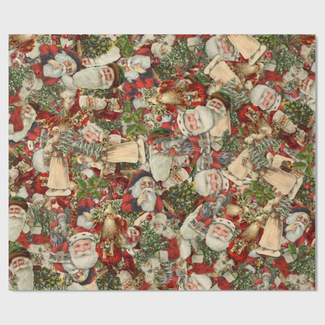 Papier Cadeau Papier d'enveloppement de collage père Noël (Plat)