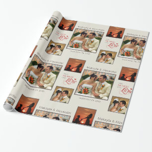 Papier Cadeau Papier d'enveloppement de collage photo personnali