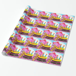 Papier Cadeau Papier d'enveloppement de cône de crème glacée