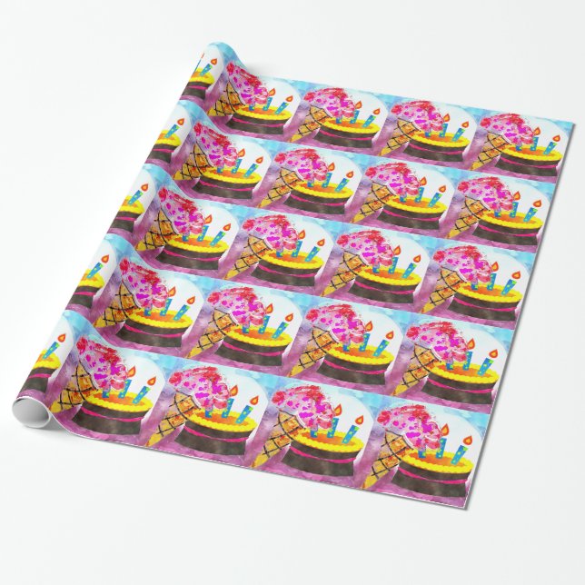 Papier Cadeau Papier d'enveloppement de cône de crème glacée (Déroulé)