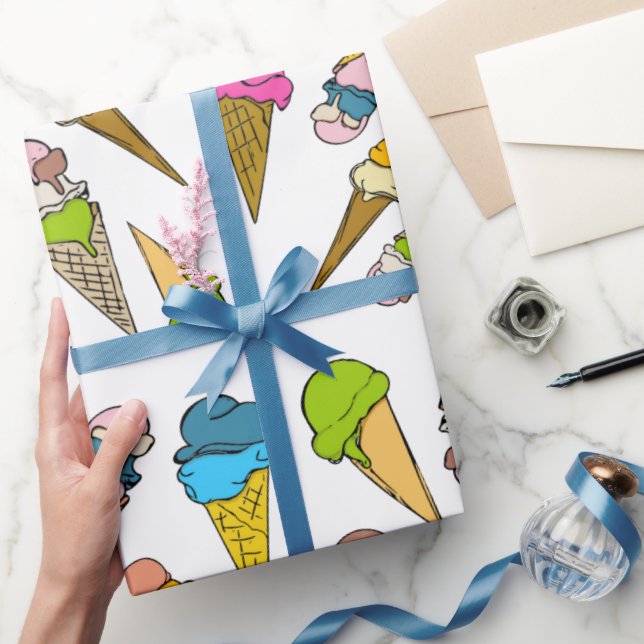 Papier Cadeau Papier d'enveloppement de cône de crème glacée (Cadeaux)