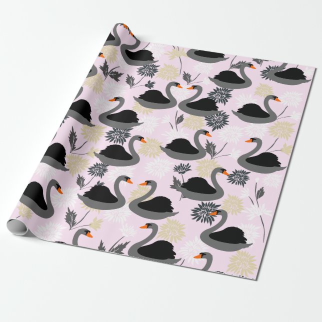 Papier Cadeau Papier d'enveloppement de cygne mûr (Déroulé)