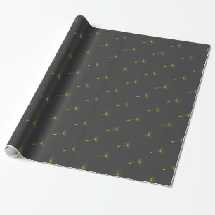 Papier Cadeau Papier d'enveloppement de Dandelion jaune/gris