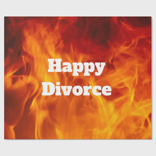 Papier Cadeau Papier d'enveloppement de divorce à flamme (Plat)