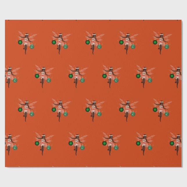 Papier Cadeau Papier d'enveloppement de fées de Noël afro-améric (Plat)
