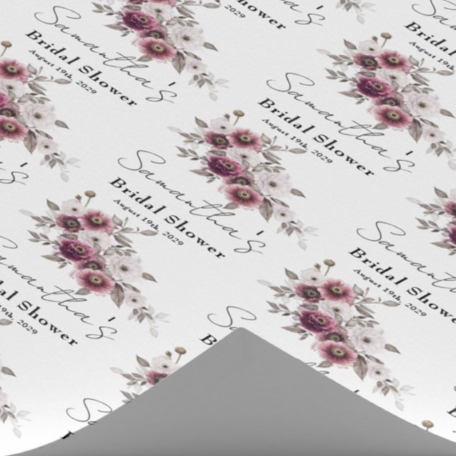 Papier Cadeau Papier d'enveloppement de Fêtes des mariées floral (Créateur téléchargé)