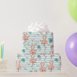 Papier Cadeau Papier d'enveloppement de Flamants roses roses