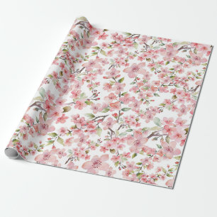Papier Cadeau Papier d'enveloppement de fleurs de cerisier d'aqu