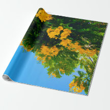 Papier d'enveloppement de fleurs jaunes