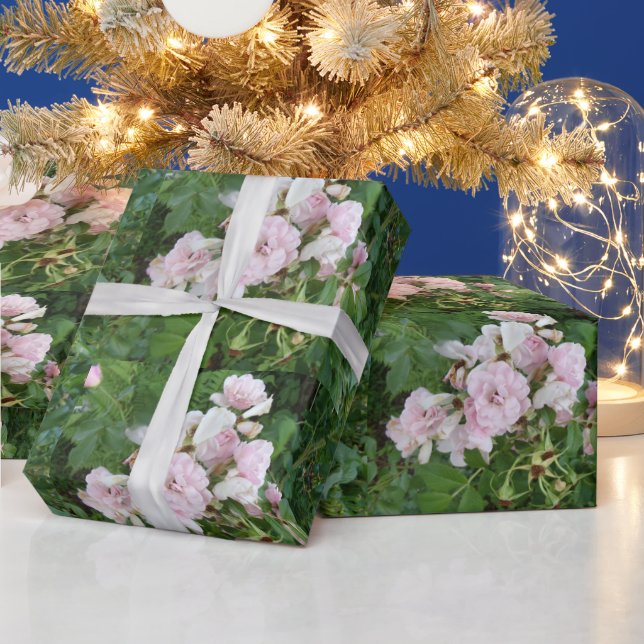 Papier Cadeau Papier d'enveloppement de fleurs roses (Vacances)