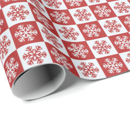 Papier Cadeau Papier d'enveloppement de flocon rouge et blanc