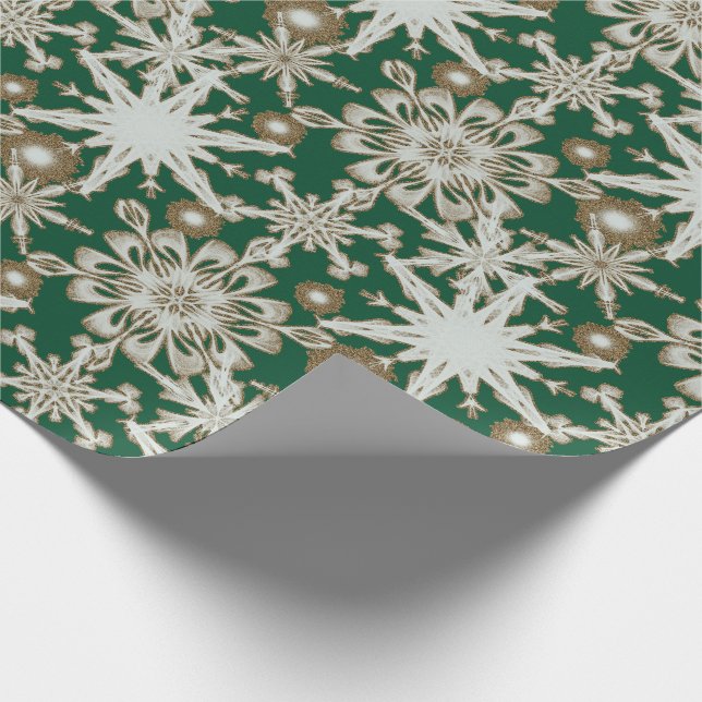 Papier Cadeau Papier d'enveloppement de flocons de neige glacé O (Coin)