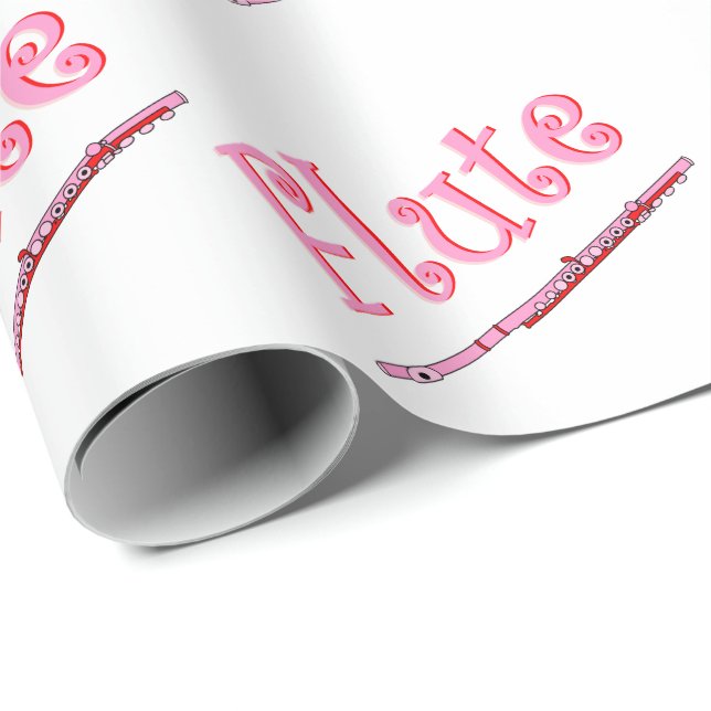 Papier Cadeau Papier d'enveloppement de flute rose (Coin rond)