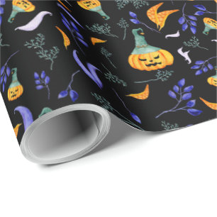 Papier Cadeau Papier d'enveloppement de forêt d'Halloween