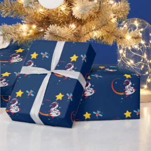 Papier Cadeau Papier d'enveloppement de fusées de l'astronaute s