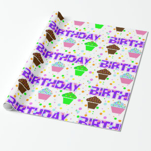 Papier Cadeau Papier d'enveloppement de gâteaux d'anniversaire