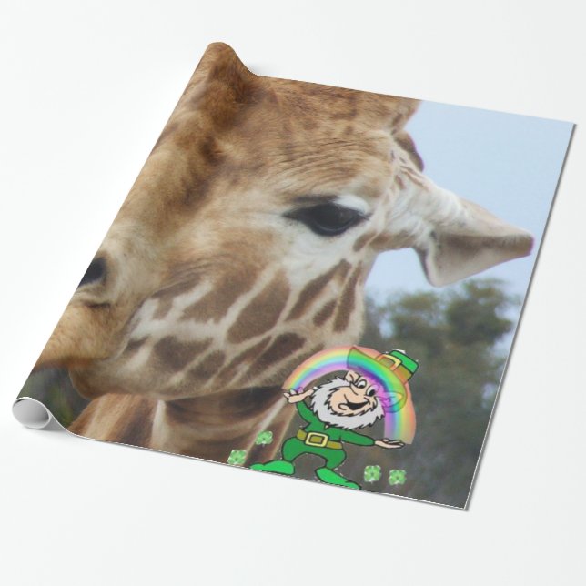 Papier Cadeau Papier d'enveloppement de girafe (Déroulé)