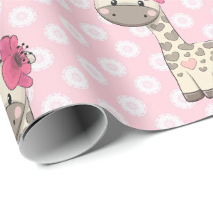 Papier Cadeau Papier d'enveloppement de Giraffe pour bébé