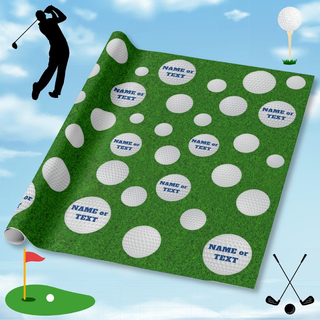 Papier Cadeau Papier d'enveloppement de golf personnalisé pour l (Personalized golf wrapping paper. Customizable, golf gift wrapping paper, golf gift wrap. Golf Party)