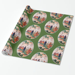 Papier Cadeau Papier d'enveloppement de golf vintage