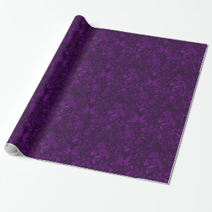 Papier Cadeau Papier d'enveloppement de goth damassé violet Rose