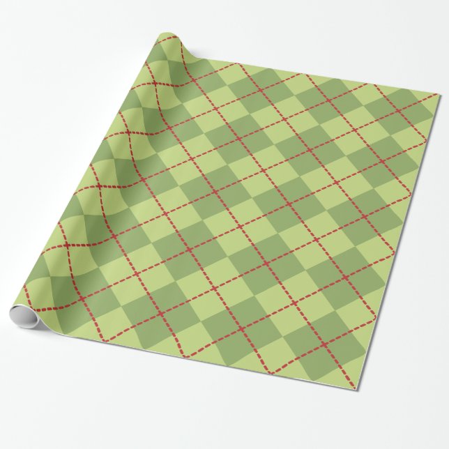 Papier Cadeau Papier d'enveloppement de Jacquard de Noël festif (Déroulé)
