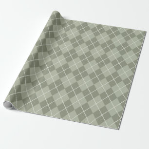 Papier Cadeau Papier d'enveloppement de Jacquard vert poussiéreu