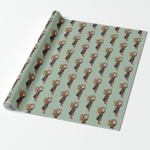Papier Cadeau Papier d'enveloppement de Krampus féminin 2