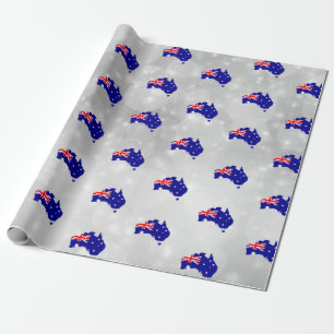 Papier Cadeau Papier d'enveloppement de la carte du drapeau aust