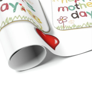 Papier Cadeau Papier d'enveloppement de la fête des mères