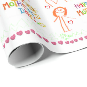 Papier Cadeau Papier d'enveloppement de la fête des mères