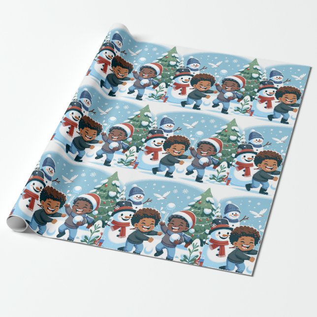 Papier Cadeau Papier d'enveloppement de la guerre des neiges-Noë (Déroulé)