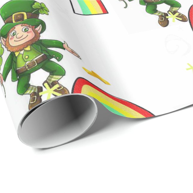 Papier Cadeau Papier d'enveloppement de la Saint-Patrick (Coin rond)