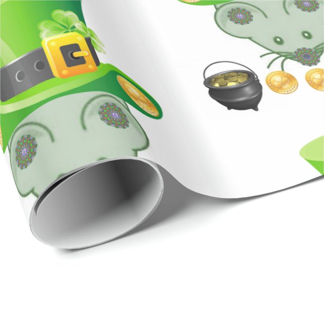 Papier Cadeau Papier d'enveloppement de la Saint-Patrick (Coin rond)