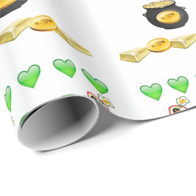 Papier Cadeau Papier d'enveloppement de la Saint-Patrick (Coin rond)