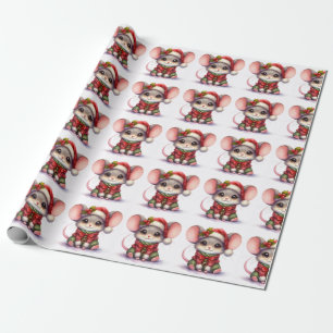 Papier Cadeau Papier d'enveloppement de la souris de Noël