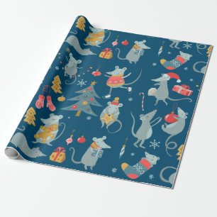 Papier Cadeau Papier d'enveloppement de la souris de Noël