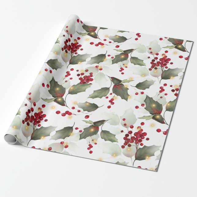 Papier Cadeau Papier d'enveloppement de la terre claire de Noël (Déroulé)