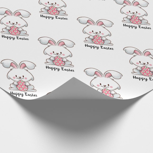 Papier Cadeau Papier d'enveloppement de lapin de Pâques (Coin)