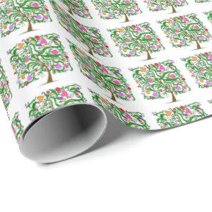 Papier Cadeau Papier d'enveloppement de l'arbre carré