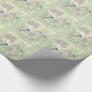 Papier Cadeau Papier d'enveloppement de libellules bleues