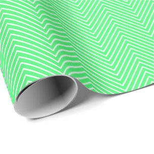 Papier Cadeau Papier d'enveloppement de ligne Chevron - Blanc su
