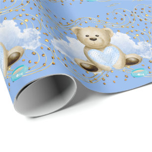 Papier Cadeau Papier d'enveloppement de l'ours et du coeur en pe