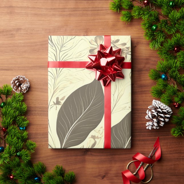 Papier Cadeau Papier d'enveloppement de luxe pour feuilles éléga (Cadeau de vacances)