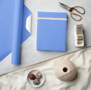 Papier Cadeau Papier d'enveloppement de matte bleu fleur