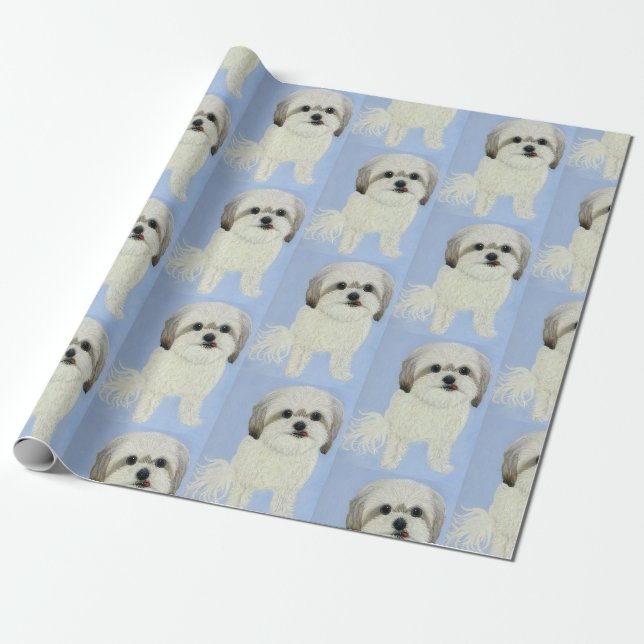 Papier Cadeau Papier d'enveloppement de matte de chien Malshi (Déroulé)