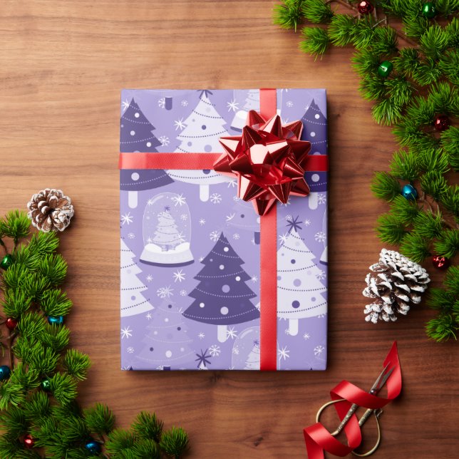 Papier Cadeau Papier d'enveloppement de neige pourpre de Noël (Cadeau de vacances)