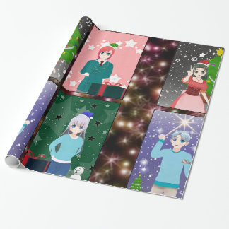 Papier Cadeau Papier d'enveloppement de Noël à thème Anime